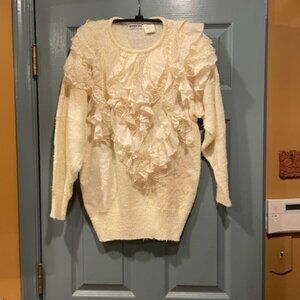 Mariea Kim rare 80s sweater with lace and "fairy dust" M, never worn